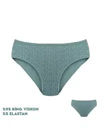 Dondeza İnce Desenli Viscon Kadın Slip Külot 12'li Dondeza 264-1