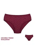 Bordo Desenli Viscon 12'li Kadın Bikini Külot Dondeza 264-10 Görsel