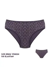Dondeza Mor Desenli Viscon Kadın Slip Külot 12'li Dondeza 264-11