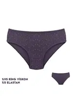 Desenli Viscon Kadın Slip Külot 12'li Dondeza 264-12 Görsel