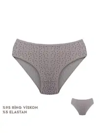 Dondeza 12'li Desenli Viscon Kadın Bikini Külot Dondeza 264-5