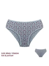 Dondeza Desenli Viscon Kadın Slip Külot 12'li Dondeza 264-7