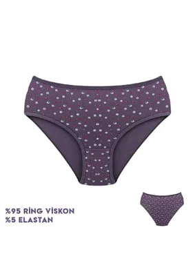 Dondeza Viscon Desenli Kadın Bikini Külot 12'li Dondeza 364-12