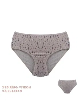 Dondeza 12'li Desenli Viscon Kadın Bikini Külot Dondeza 364-3