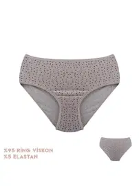 Dondeza 12'li Desenli Viscon Kadın Bikini Külot Dondeza 364-3