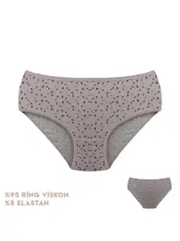 Dondeza 12'li Desenli Viscon Kadın Bikini Külot Dondeza 364-4