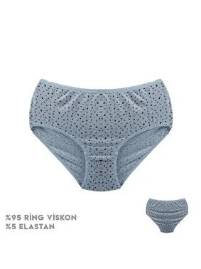 Dondeza Karışık Desenli Viscon Kadın Bikini Külot 12'li Dondeza 664-4