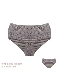 Dondeza Viscon Çiçek Desenli Kadın Bikini Külot 12'li Dondeza 664-8