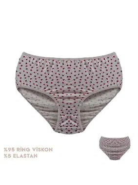 Dondeza Desenli Viscon Kadın Bikini Külot 12'li Dondeza 664-9