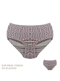 Dondeza Desenli Viscon Kadın Bikini Külot 12'li Dondeza 664-9