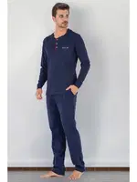 2Li Erkek Soft Doğal Pamuk Pijama Takımı DoReMi 002-000008 Lacivert