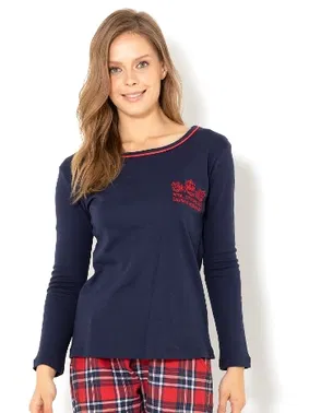 DOREMI Yuvarlak Yaka Uzun Kollu Kadın Pijama Üstü Doremi 002-000783