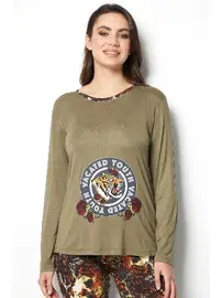 DOREMI Çiçekli Uzun Kollu Kadın Pijama Üstü Doremi 002-001015