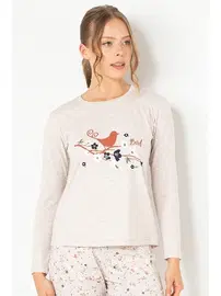 DOREMI Kuşlu Kadın Pijama Üstü Doremi 002-001024