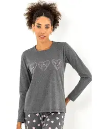 DOREMI Tavşanlı Kalpli Kadın Pijama Üstü Doremi 002-001087