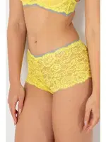 Çiçekli Dantelli Rahat Kadın Hipster Külot DoReMi 002-000607 Sarı detay görünüm