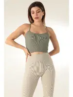 DoReMi Dikişsiz Örme Çapraz Askılı Yarım Atlet  002-000809 Haki görsel 6