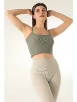 DoReMi Dikişsiz Örme Çapraz Askılı Yarım Atlet  002-000809 Haki görsel 7