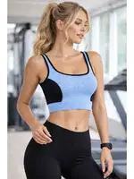 Kadın Dikişsiz Renk Bloklu Büstiyer DoReMi 002-T15452 Mavi-Siyah farklı açı