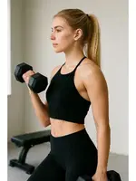 Kapsız Sporcu Büstiyer DoReMi 002-T15287 Siyah farklı açı