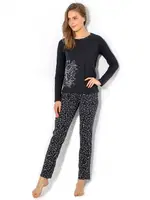 Night Flower Pijama Takımı DoReMi 002-000558 Siyah