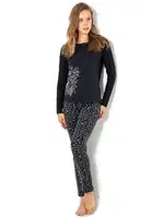 Night Flower Pijama Takımı DoReMi 002-000558 Siyah görsel 4