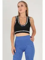 DoReMi Seamless Crop Renk Bloklu Spor Bluz 002-T15398 detay görünüm