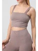 Seamless Fitilli Kare Yaka Kalın Askılı Spor Sütyen DoReMi 002-000164 Vizon farklı açı