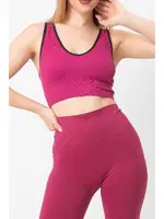 Seamless Fitilli V Yaka Esnek Askılı Spor Sütyen DoReMi 002-000167
