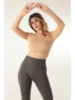 Uzun Kollu Bisiklet Yaka Fitilli Crop DoReMi 002-000106 detay görünüm