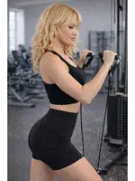 Yüksek Bel Asit Yıkamalı Kısa Spor Tayt DoReMi 002-016413 Siyah