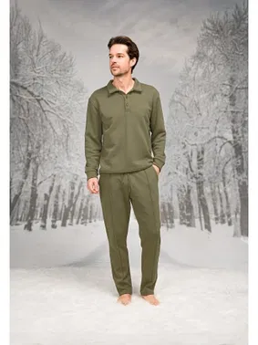 Doreanse Düğmeli Cepli Gömlek Yaka Uzun Kollu Erkek Pijama Takım Doreanse 26K4592