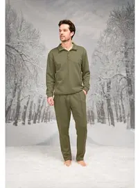 Doreanse Düğmeli Cepli Gömlek Yaka Uzun Kollu Erkek Pijama Takım Doreanse 26K4592