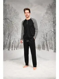 Doreanse Düğmeli Cepli Yuvarlak Yaka Erkek Pijama Takım Doreanse 26K4609