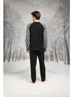 Düğmeli Cepli Yuvarlak Yaka Erkek Pijama Takım Doreanse 26K4609 Siyah detay görünüm