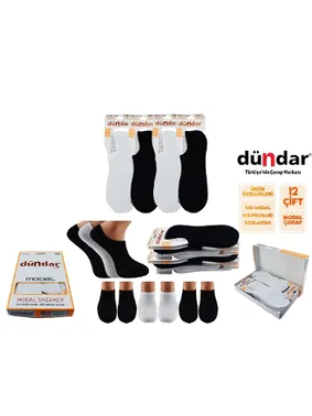Dündar Çorap Dikişsiz Yıkamalı Kokulu Bayan Modal Sneaker 12'li Dündar 6876