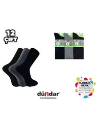 Dündar Çorap Dikişsiz Yıkamalı Koku Önleyici Erkek Bambu Diyabetik Çorap 12'li Dündar 6982