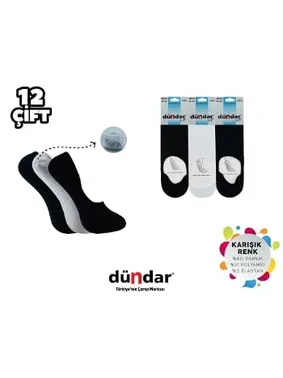 Dündar Çorap Kokulu Dikişsiz Yıkamalı Likralı Penye Kadın Babet Çorap 12'li Dündar 8214
