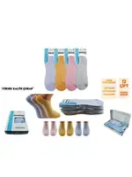 Kokulu Dikişsiz Yıkamalı Penye Sneaker 12'li Dündar 5572 Asorti