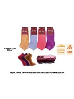 Taban Atı Havlu Dikişsiz Yıkamalı Kokulu Kadın Patik Çorap 12'li Dündar Koyu Renk Asorti