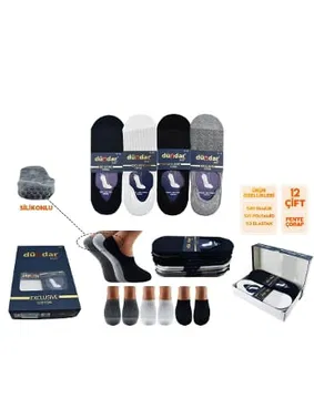 Dündar Çorap Dikişsiz Yıkamalı Kokulu Erkek Desenli Koton Babet 12'li Dündar 6906