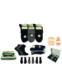 Dündar Çorap 12'li Dikişsiz Unisex Yıkamalı Kokulu Bambu Konç Patik Dündar 0638