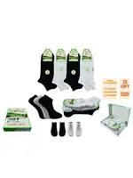 Kokulu Dikişsiz Yıkamalı Unisex Bambu Patik Çorap 12'li Dündar 0645 Koyu Renk Asorti