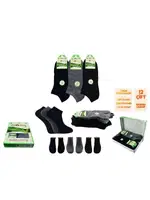 Kokulu Dikişsiz Yıkamalı Unisex Bambu Patik Çorap 12'li Dündar 0645 Koyu Renk Asorti detay görünüm