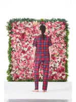 Ekoseli Önden Düğmeli Kısa Kollu Kadın Pijama Takımı  Estiva 25176 Kırmızı detay görünüm