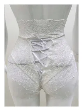 Sistina Ekru Dantelli Yüksek Bel Külot Sistina Venüs-K1012