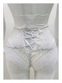 Sistina Ekru Dantelli Yüksek Bel Külot Sistina Venüs-K1012