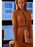 İnce Deri Elbise Gömlek Üstü Harness Aksesuar missisX 3407 Siyah görsel 4