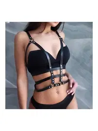 missisX Siyah Giyilebilen Deri Harness Aksesuar missisX 3425