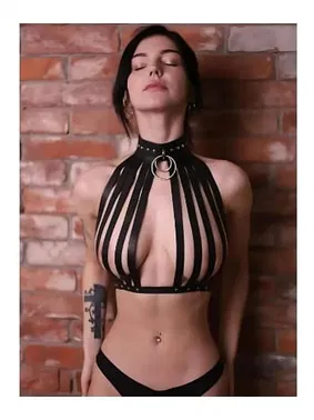 missisX Büstiyer Siyah Deri Harness Aksesuar missisX 3431 - Alternatif Görünüm